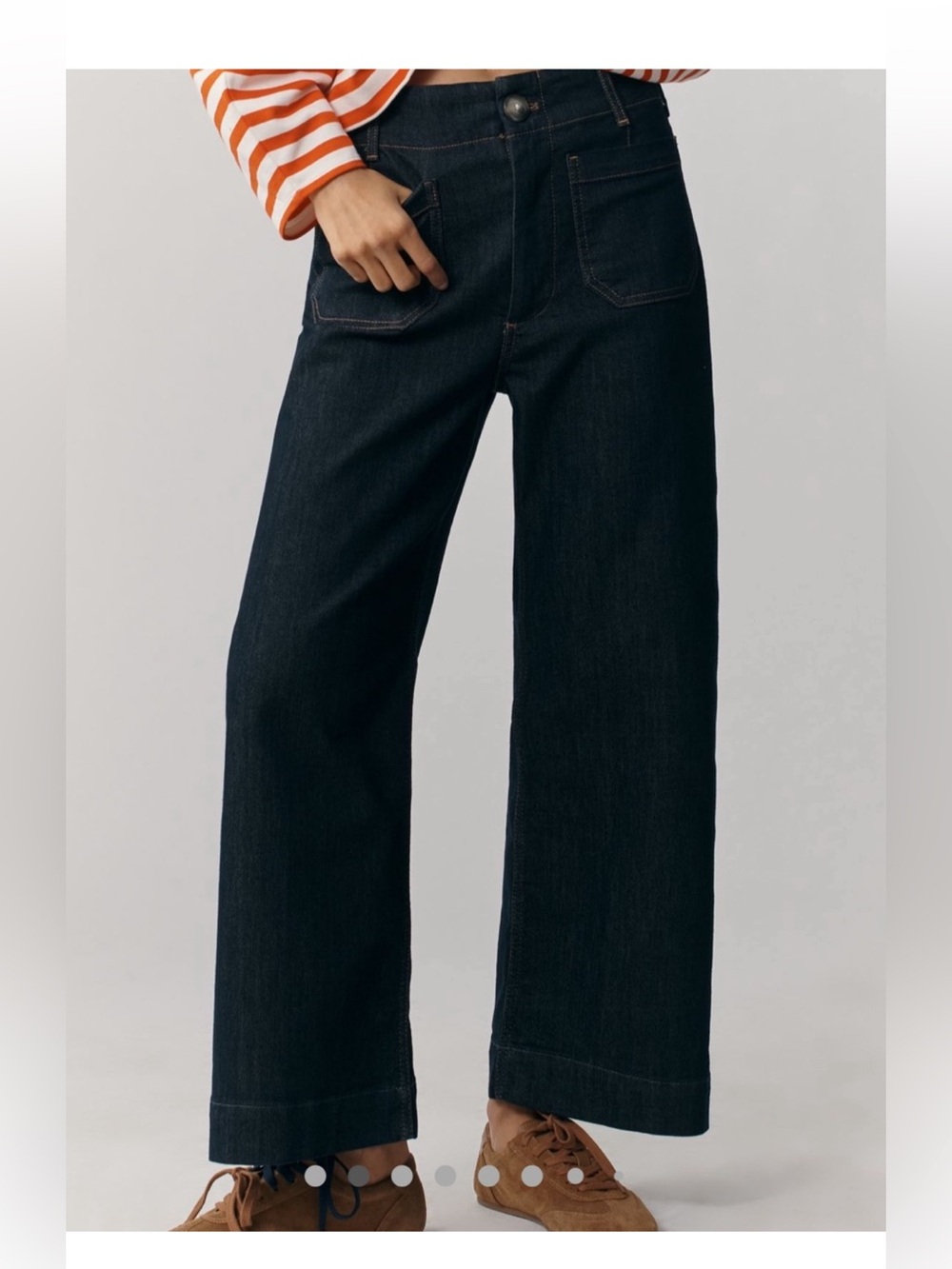 Maeve Colette Wide-Leg Dark Indigo Jeans to